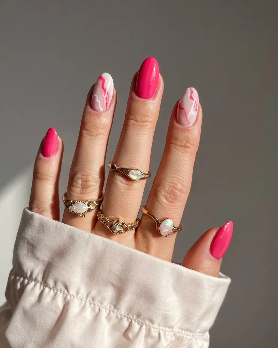 august nails design - summer trends for 2025 Barbiecore, But Make It Abstract