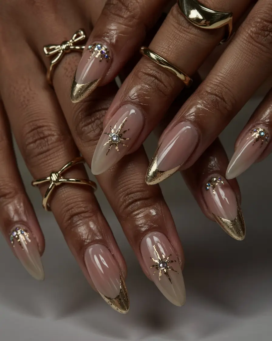 august nails design - summer trends for 2025 Golden Hour Glam