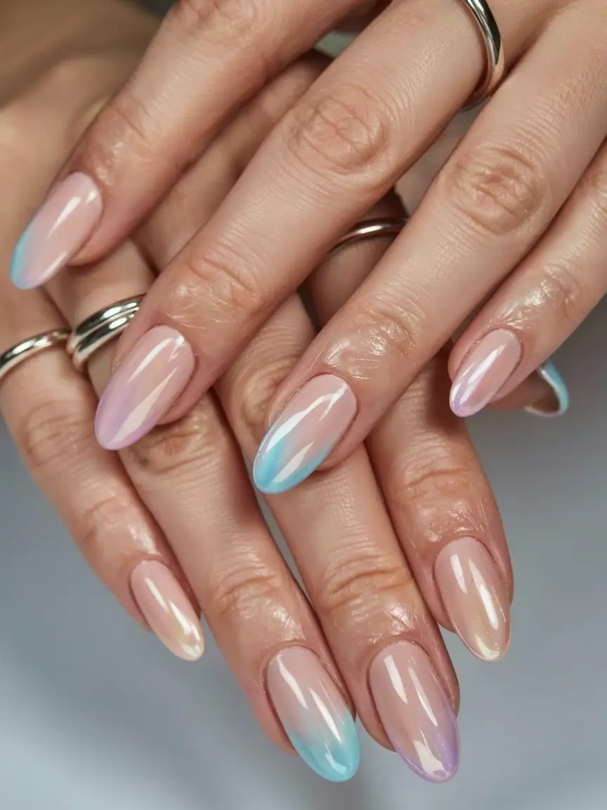 august nails design - summer trends for 2025 Pearlescent Pastel Ends