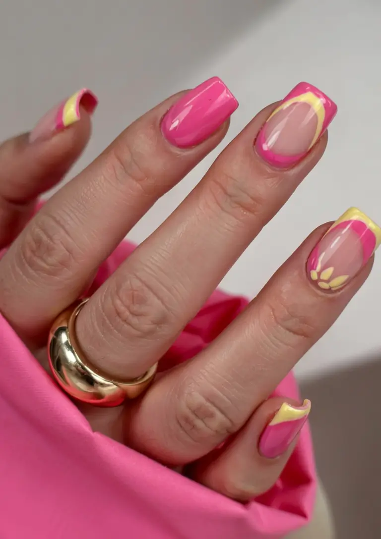 august nails design - summer trends for 2025 Tutti-Frutti French With a Twist