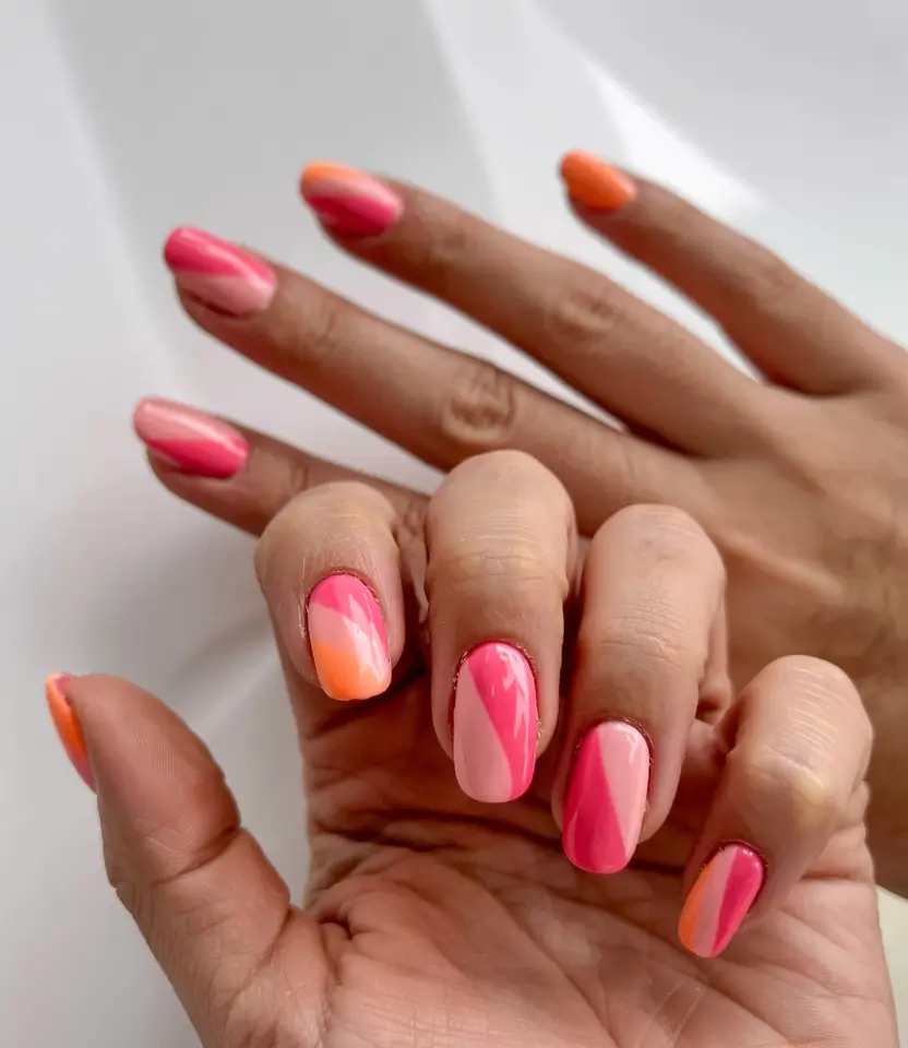 august nails design - summer trends for 2025 Neon Sorbet Color Blocks