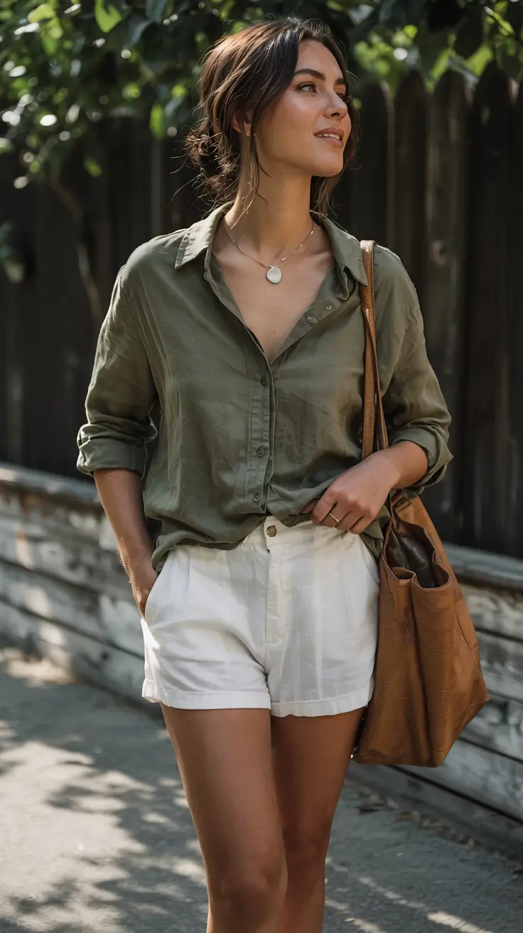 august outfits ideas 2025 Olive & Ivory: A Summer Classic