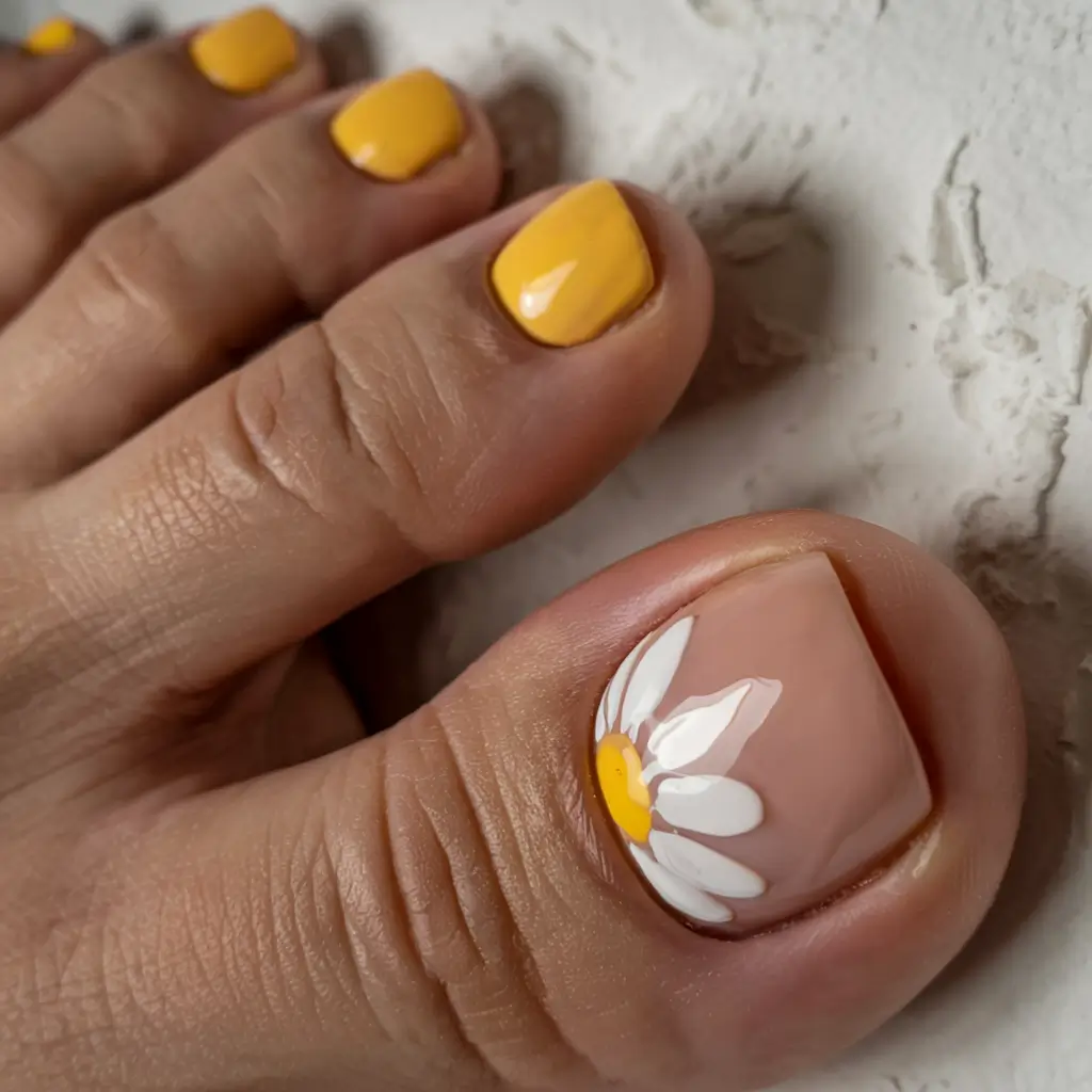 august toe nails ideas 2025 Sunshine & Daisies