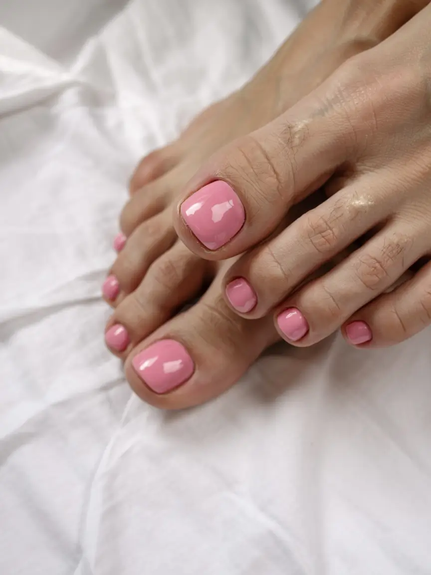 august toe nails ideas 2025 Playfully Pink and Proud