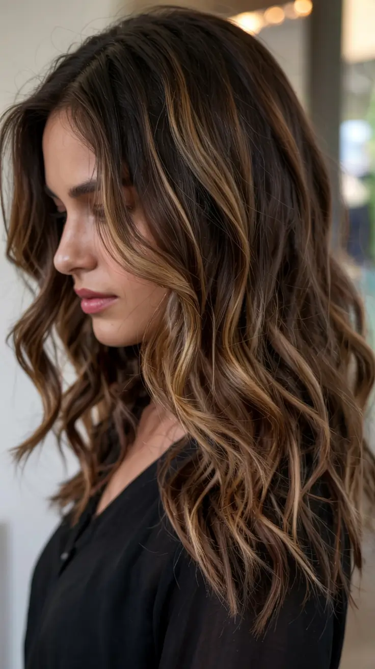 autumn fall hair colors ideas 2025 Maple Melt with Soft Waves