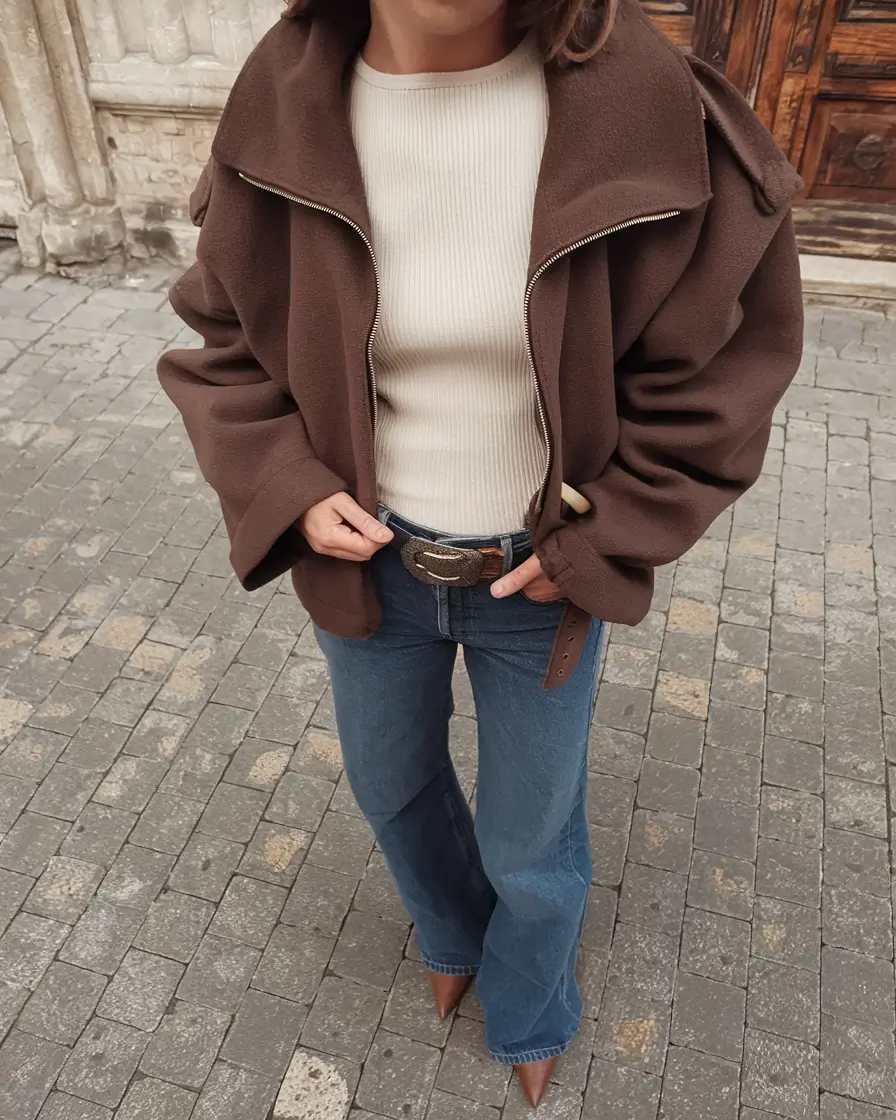 autumn outfits ideas 2025+Western-Tinged Cozy Classic