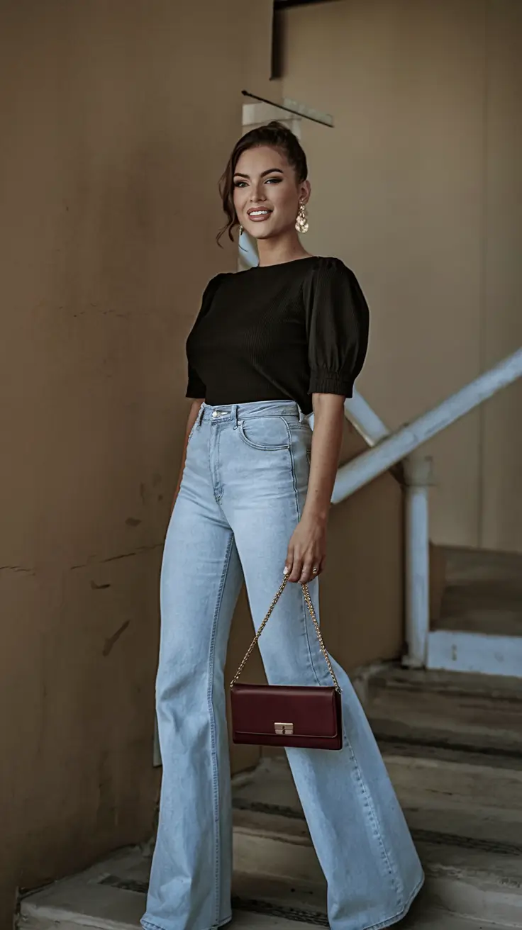 autumn outfits ideas 2025+Flared and Fabulous