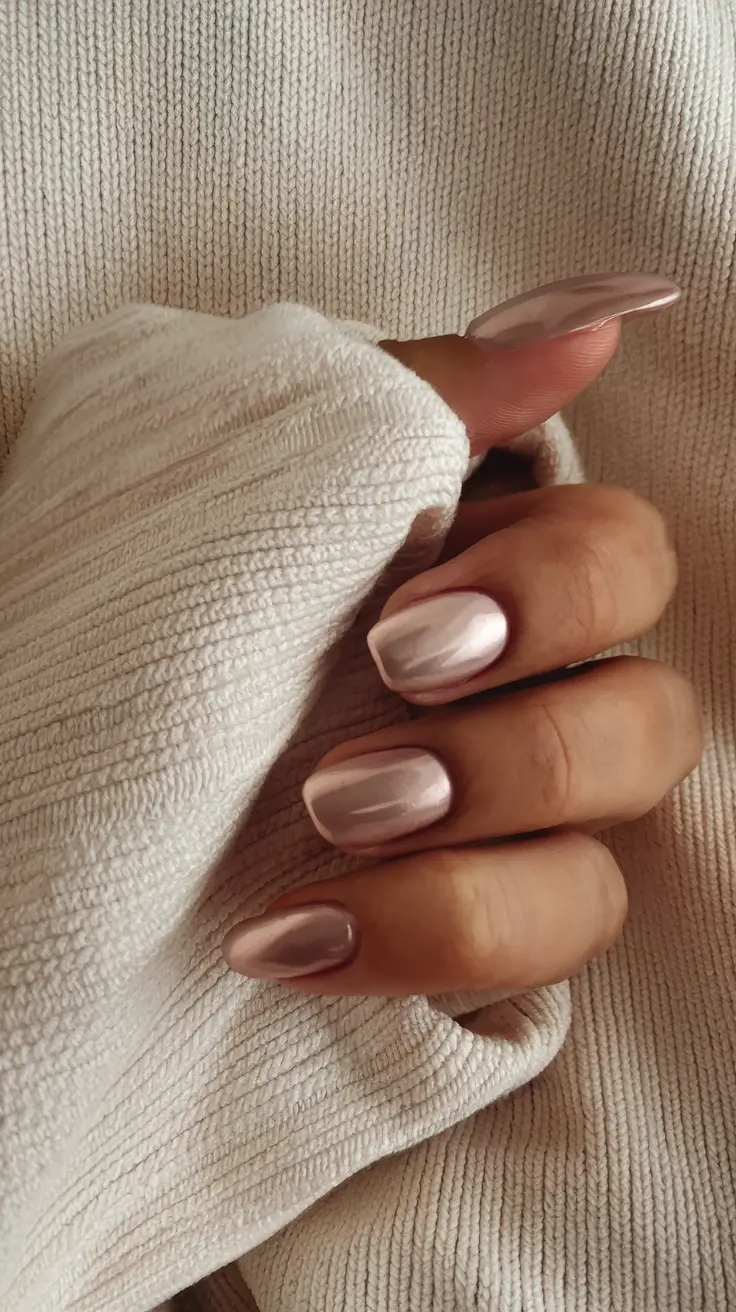 basic but chic summer nails 2025 Short Icy Chrome Elegance