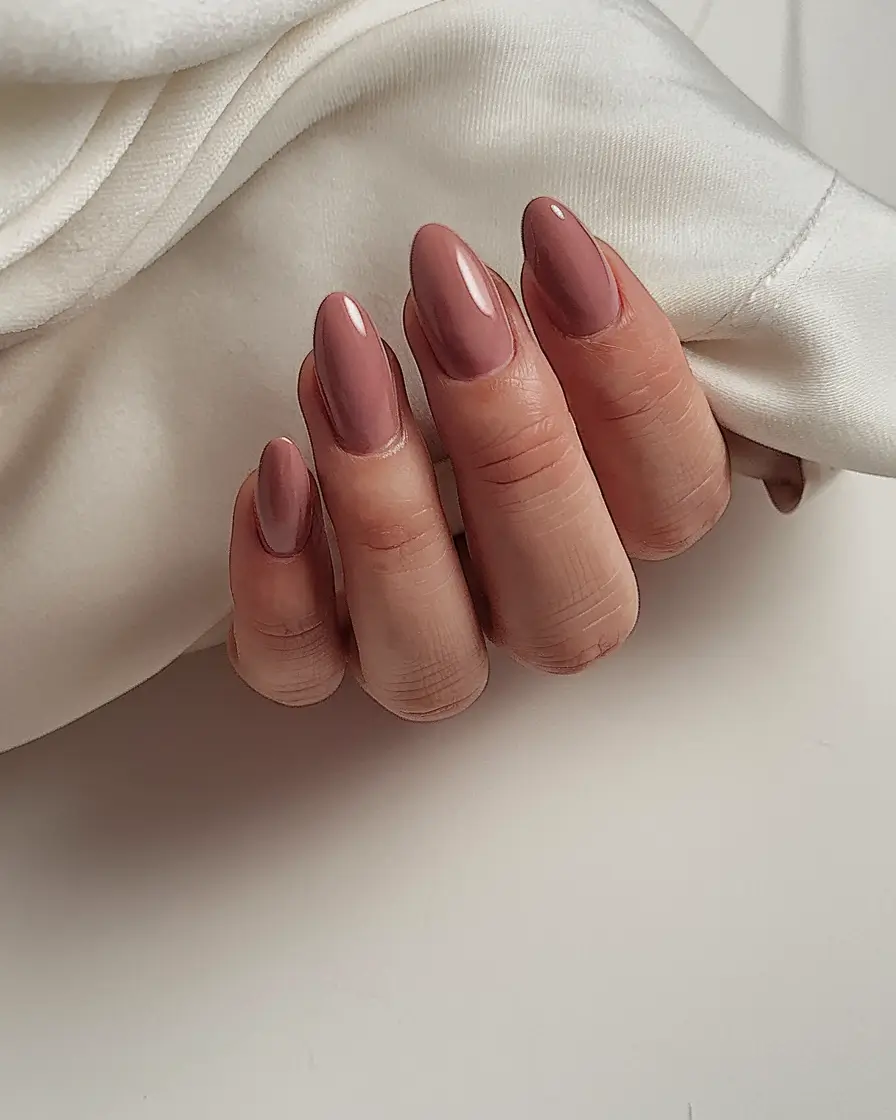 basic but chic summer nails 2025 Mocha Nude Sophistication
