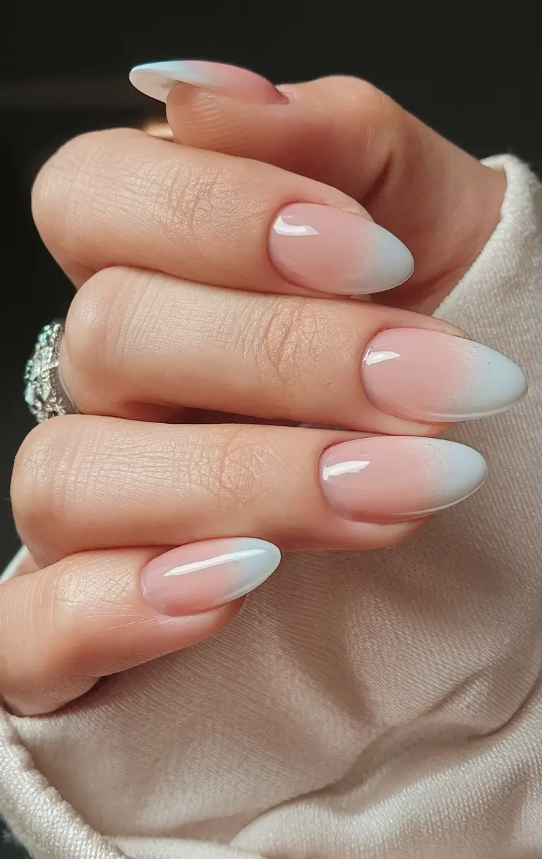basic but chic summer nails 2025 Soft Cloud Ombre