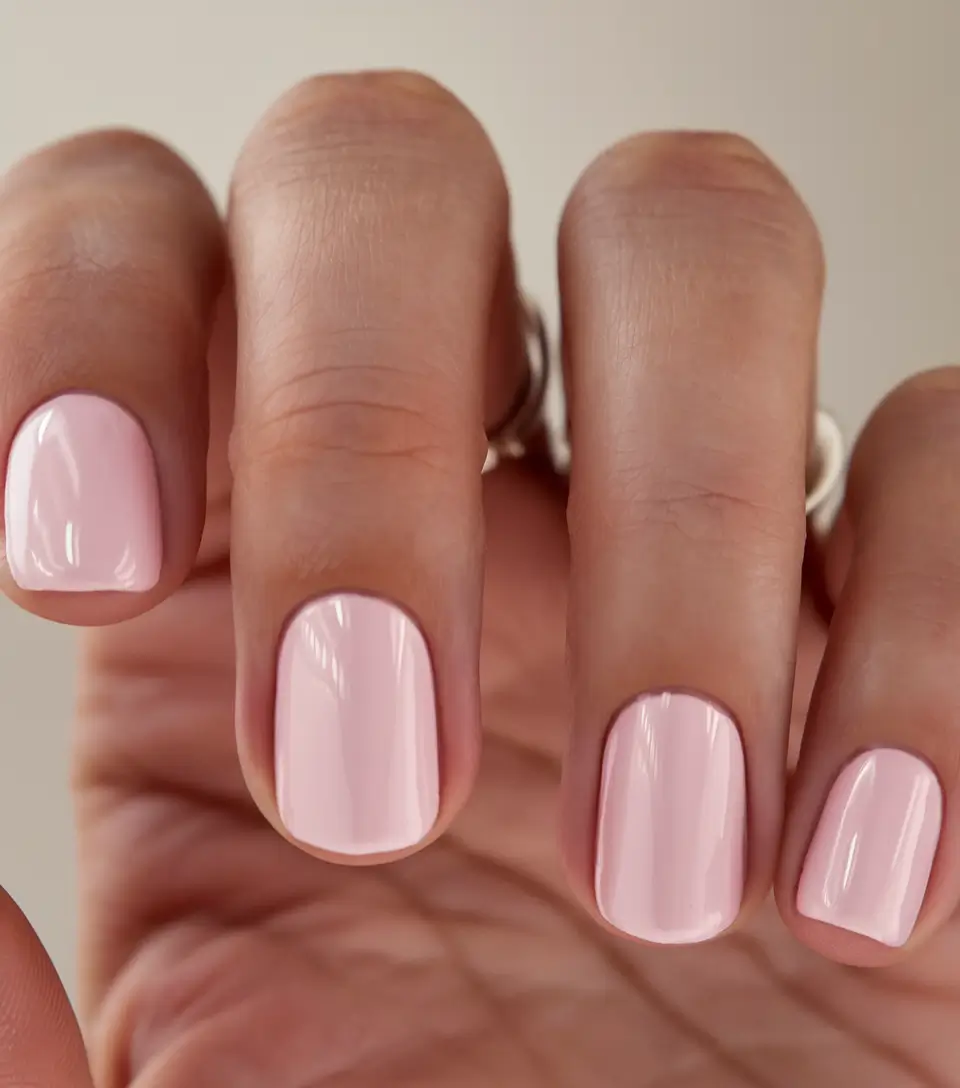 basic but chic summer nails 2025 Soft Pink Cotton Candy Square