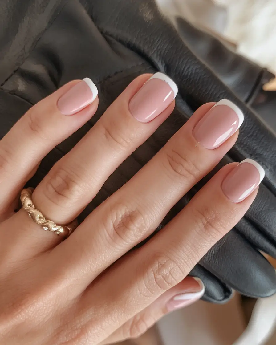 basic but chic summer nails 2025 Short French Revival