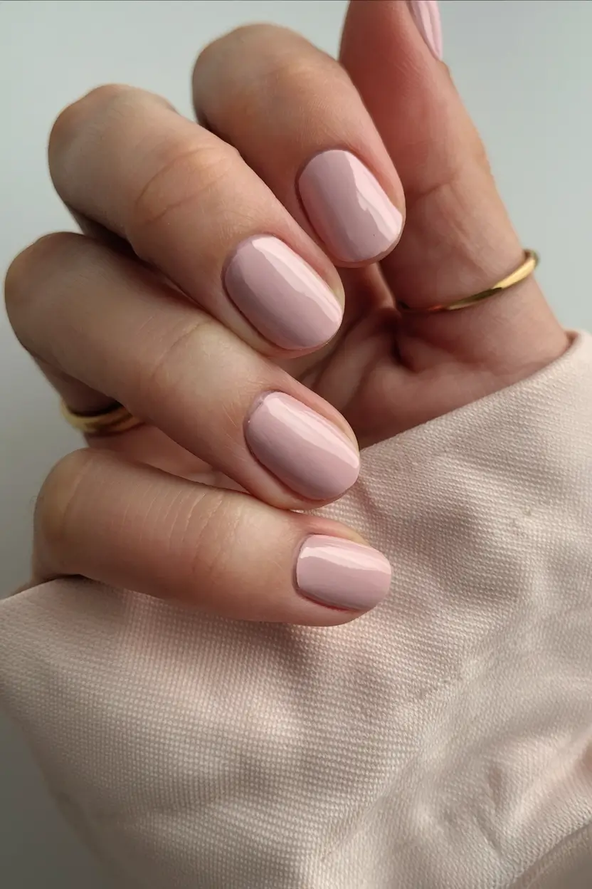 basic but chic summer nails 2025 Soft Dusty Pink Minimalism