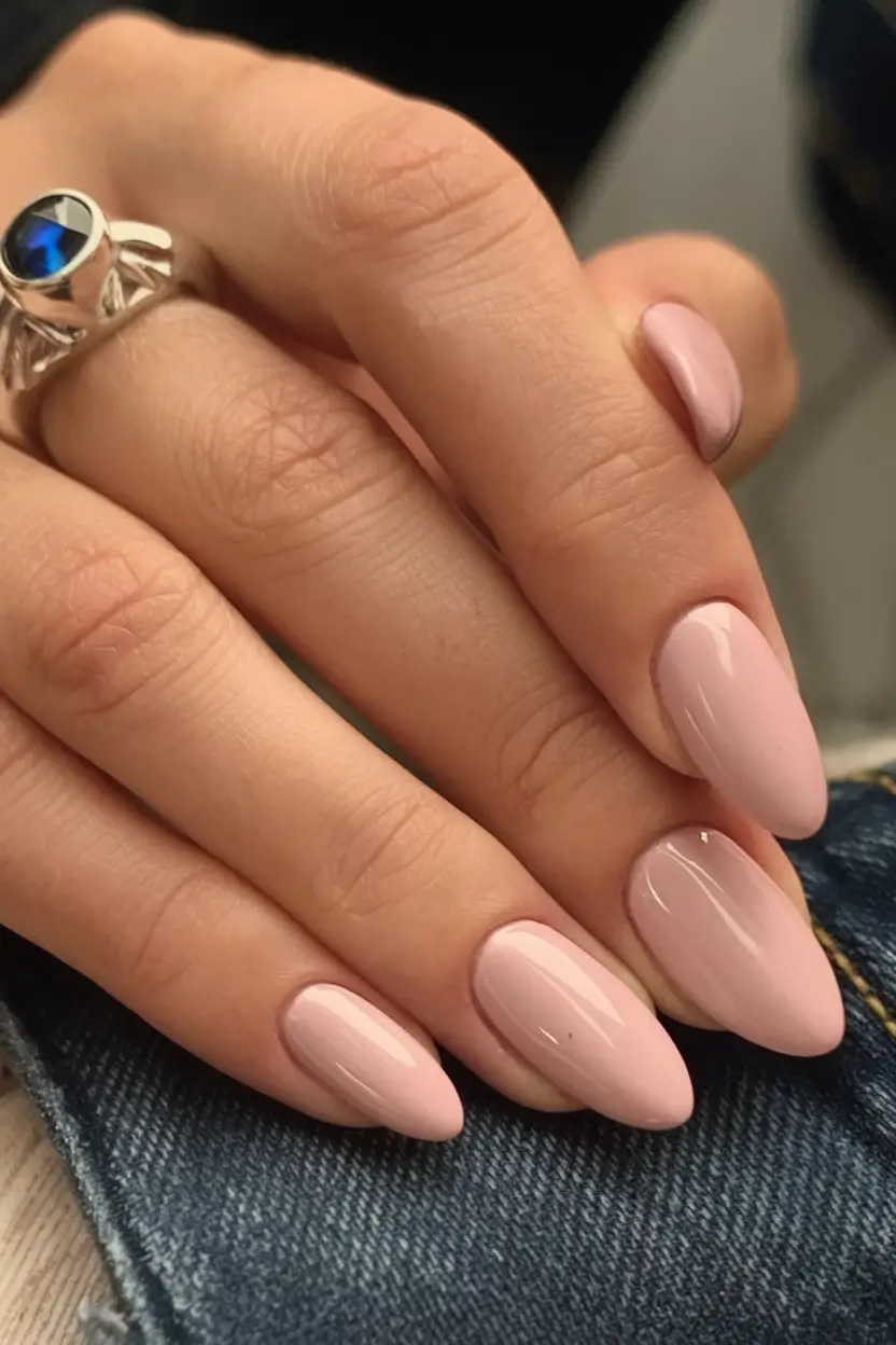 basic but chic summer nails 2025 Pink Porcelain Shine