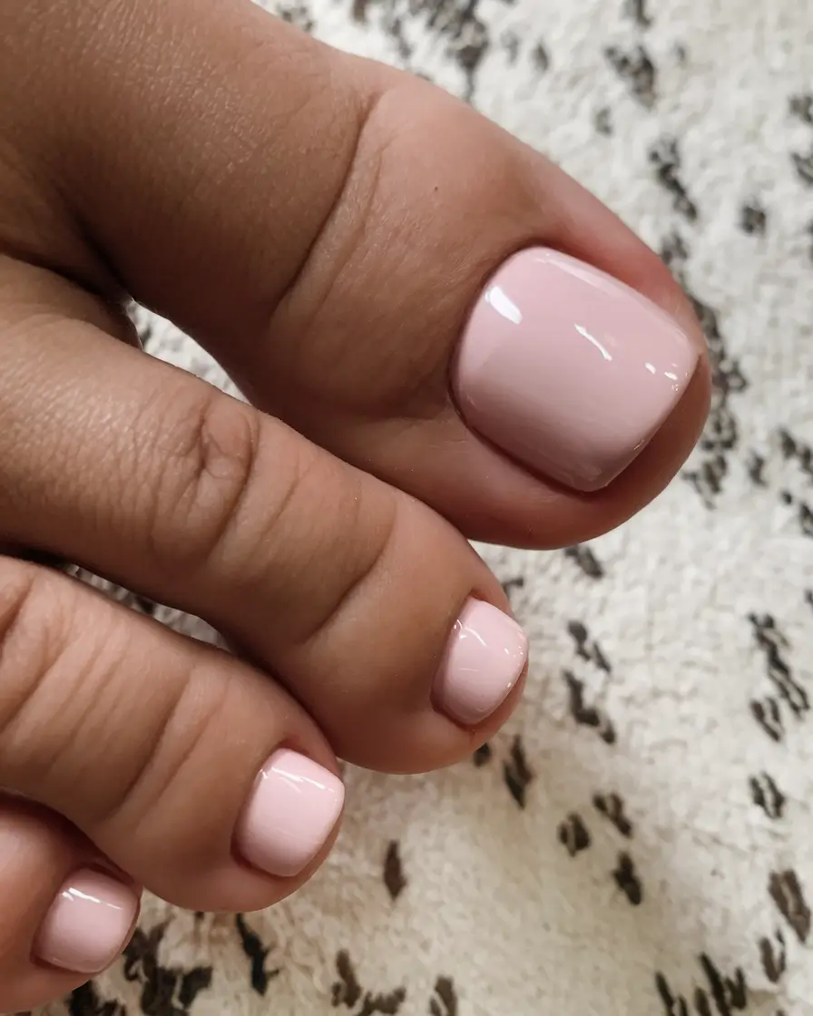 beach toe nails that shine in 2025 Delicate Porcelain Pink
