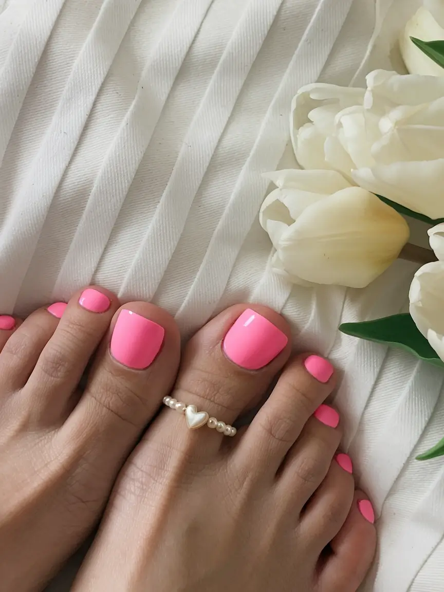 beach toe nails that shine in 2025 Cotton Candy Minimalism