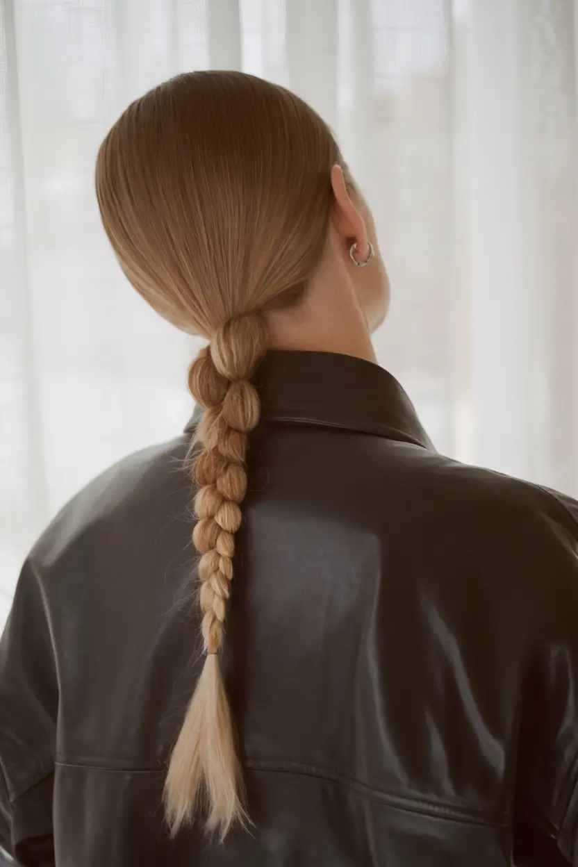 best august hairstyles ideas for 2025 Sleek Low Braid With Glossy Finish