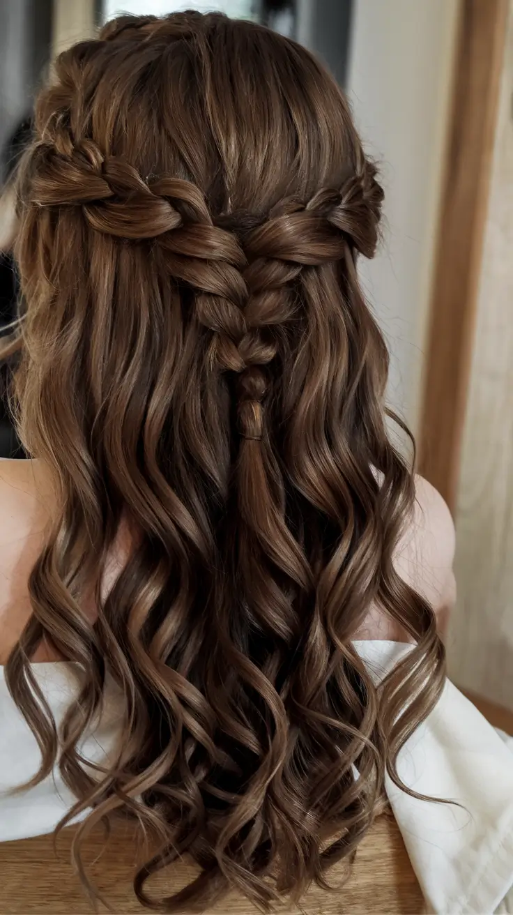 best august hairstyles ideas for 2025 Double Braid Waterfall With Waves