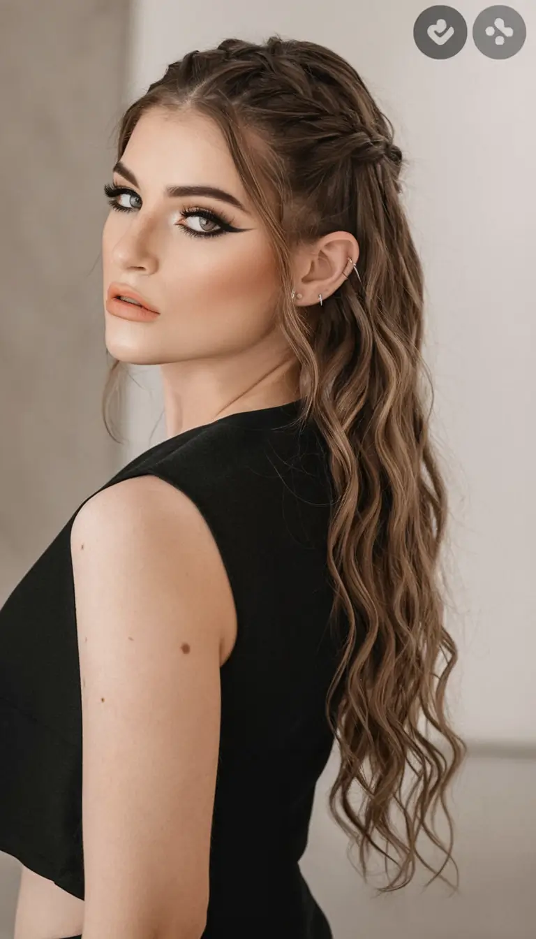 best august hairstyles ideas for 2025 Side Braids Into Sleek Pony