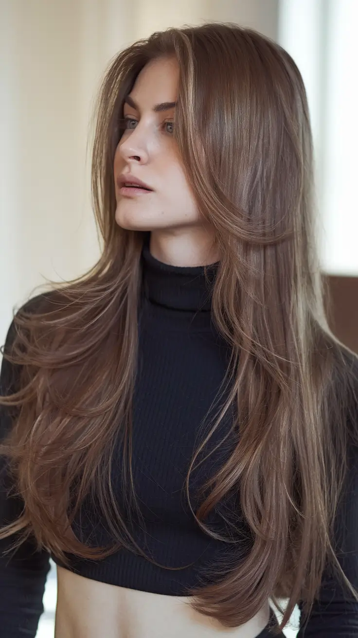 best august hairstyles ideas for 2025 Polished Long Layers With Smooth Texture
