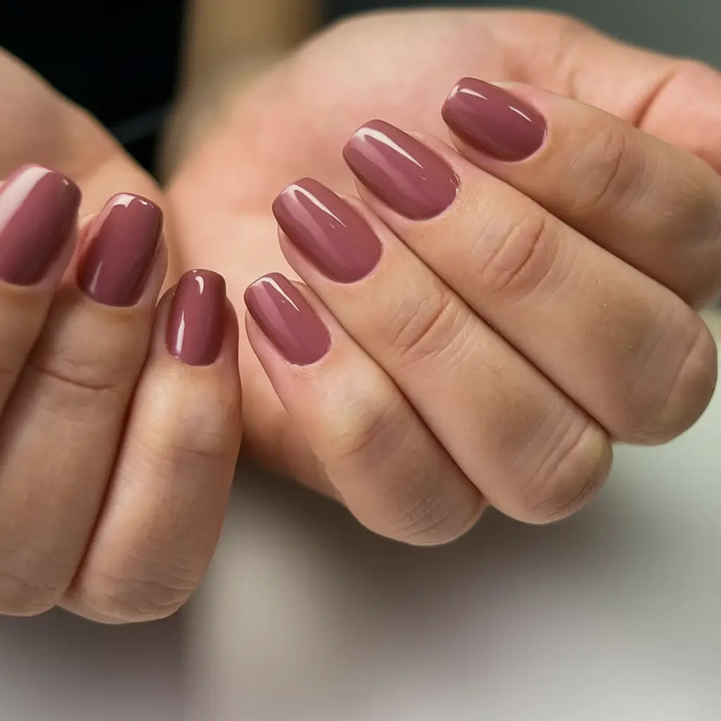 best august nail colors for 2025+Dusky Mauve for Cozy-Luxe Vibes