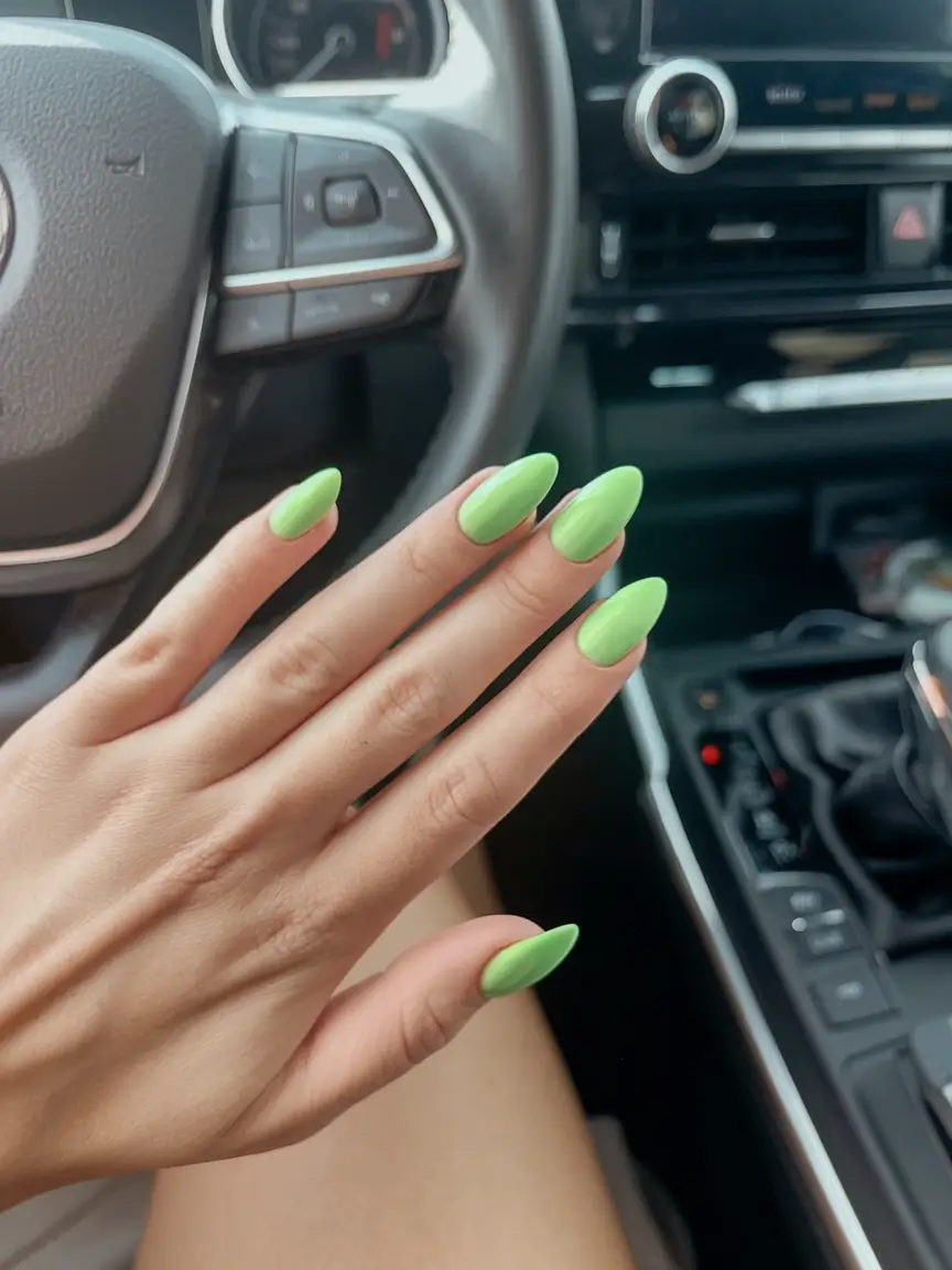 best august nail colors for 2025+Electric Lime for Trendsetters Only