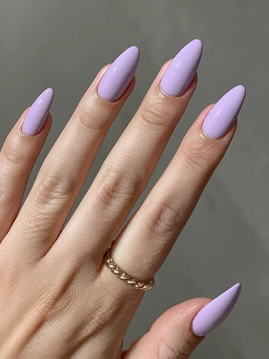 best august nail colors for 2025+Lilac Gloss for Pastel Dreamers