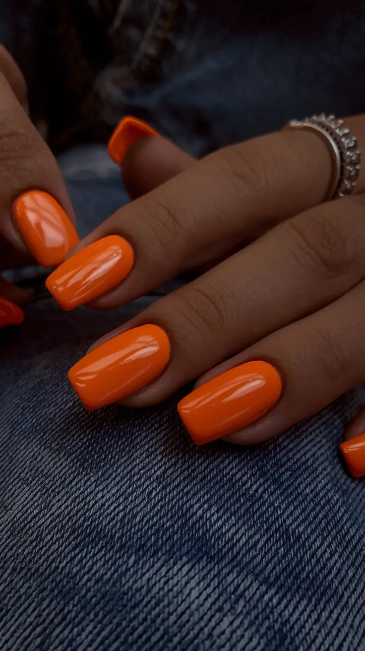 best august nail colors for 2025+Juicy Orange Creamsicle for Bold Playfulness