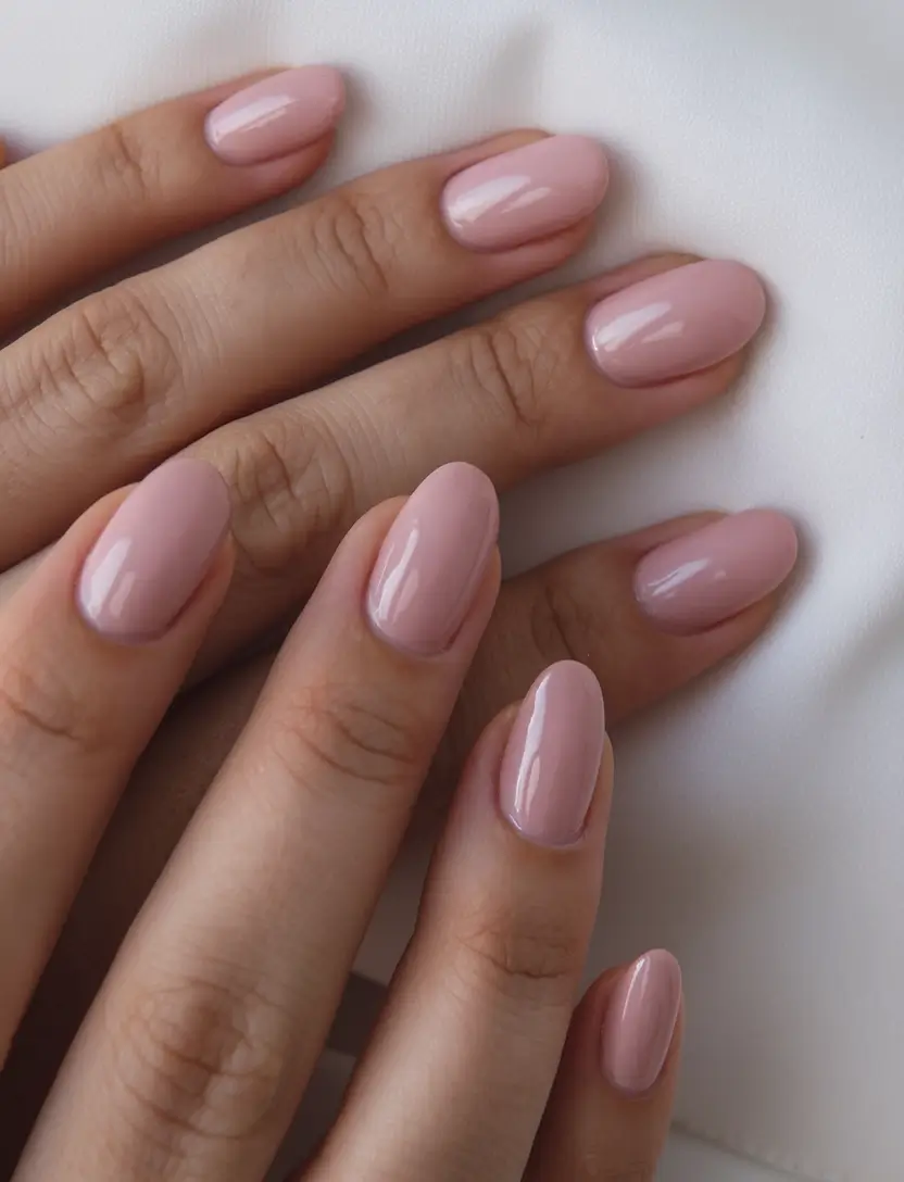 best august nail colors for 2025+Soft Shell Nude for Clean Girl Summer