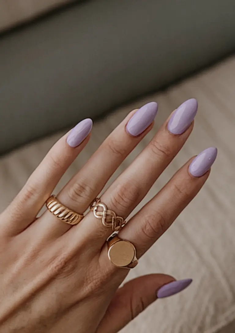 best august nail colors for 2025+Lavender Pop for Soft Girl Energy
