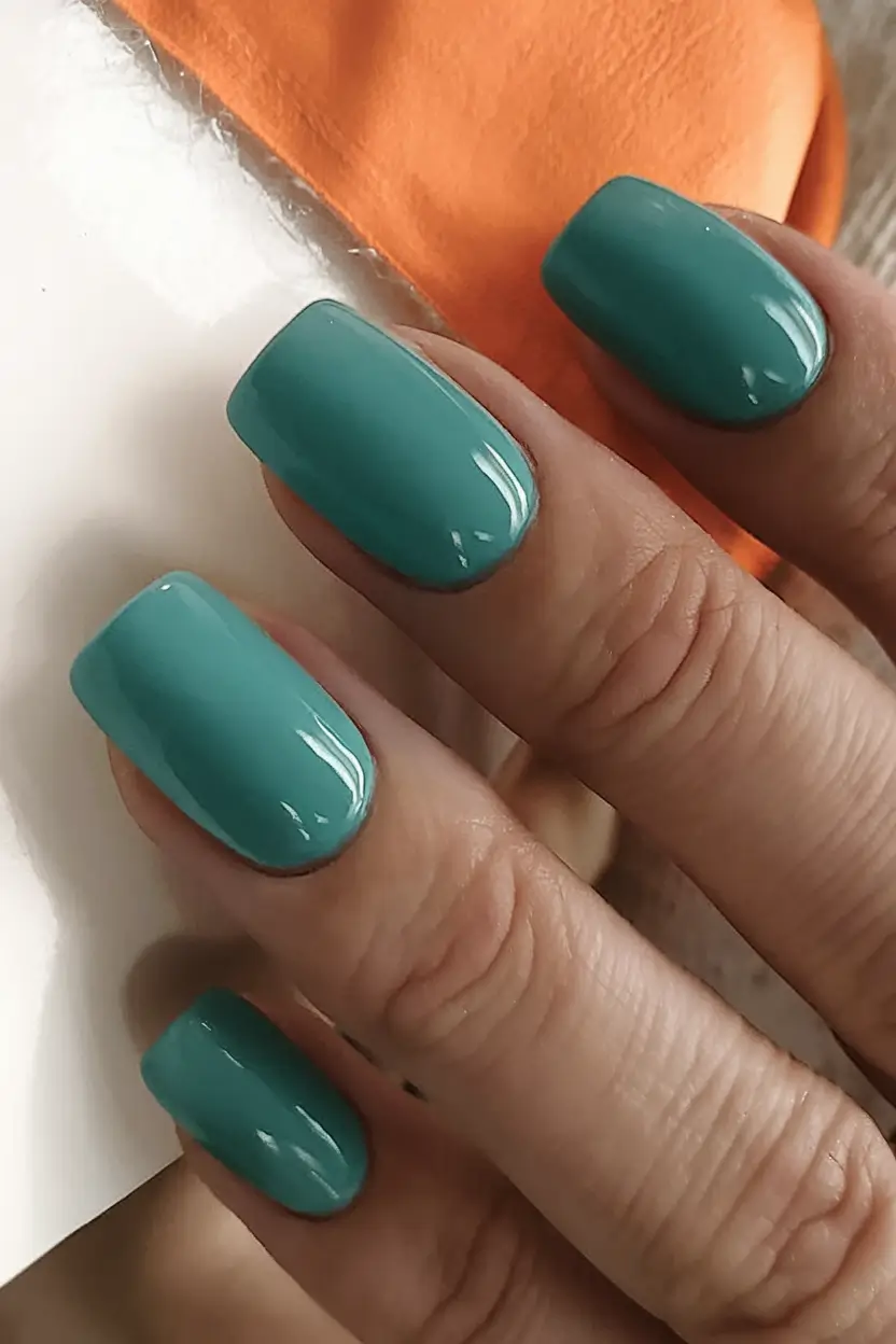 best august nail colors for 2025+Teal Punch for Tropical Energy