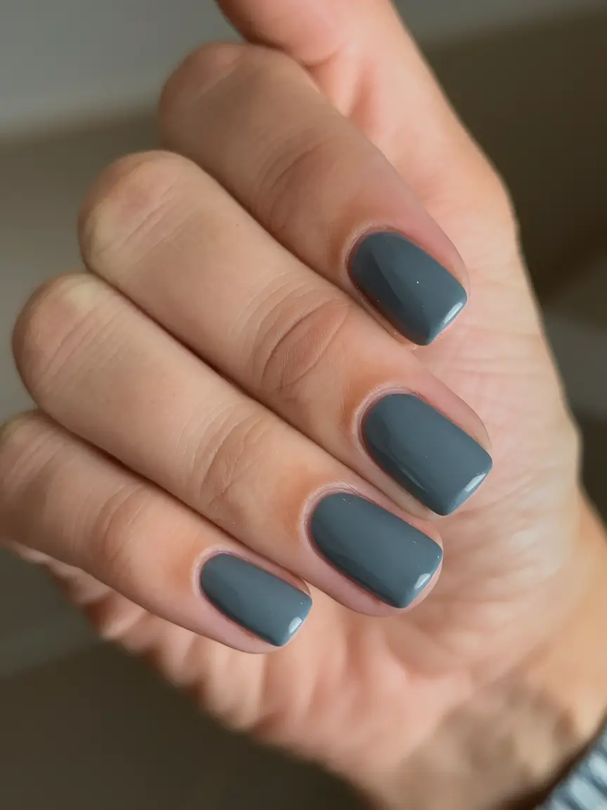 best august nail colors for 2025+Slate Cool for Moody Summer Nights