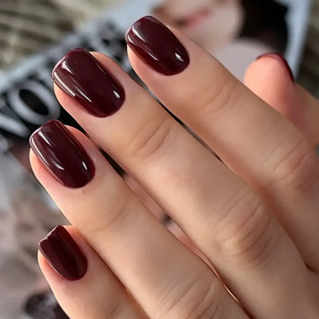 best july nail colors for 2025 Cherry Noir: Bold Elegance for Summer Evenings