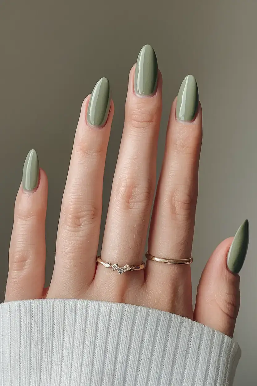 best july nail colors for 2025 Olive Whisper: A Softer Take on Green