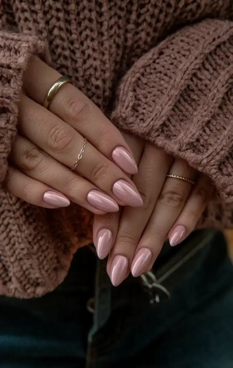best july nail colors for 2025 Blush Satin: The Ultimate Feminine Touch