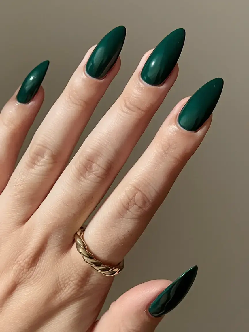 best july nail colors for 2025 Emerald Dive: Deep Green Summer Power