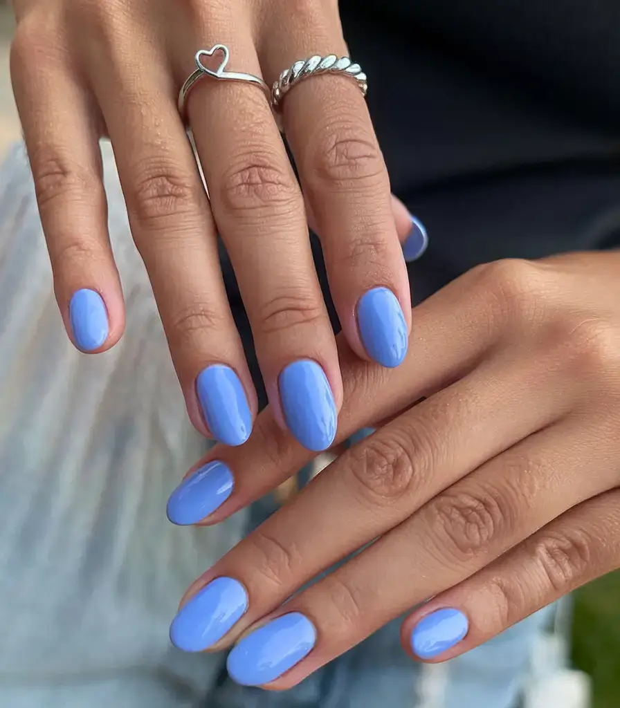 best july nail colors for 2025 Cool Blue Crush: The Shade That Feels Like Vacation