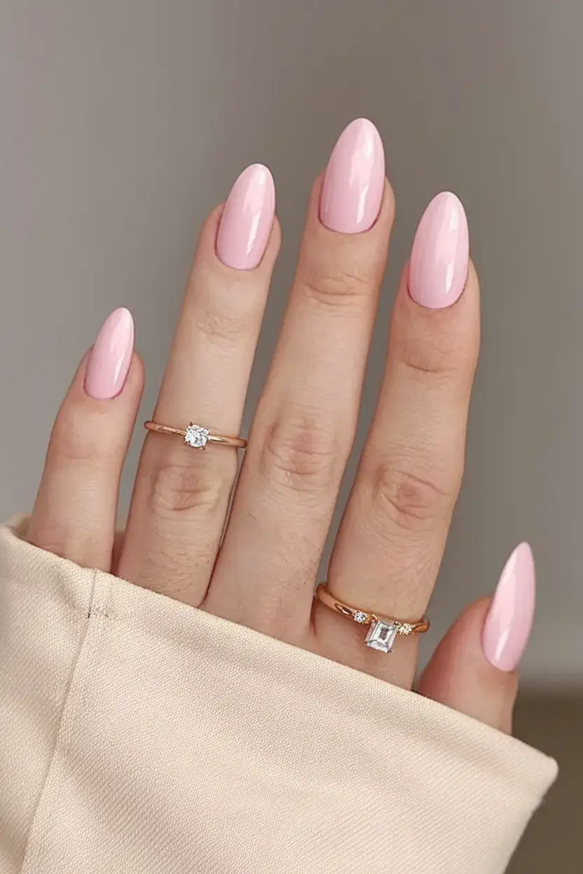 best july nail colors for 2025 Soft Baby Pink: The Delicate Classic