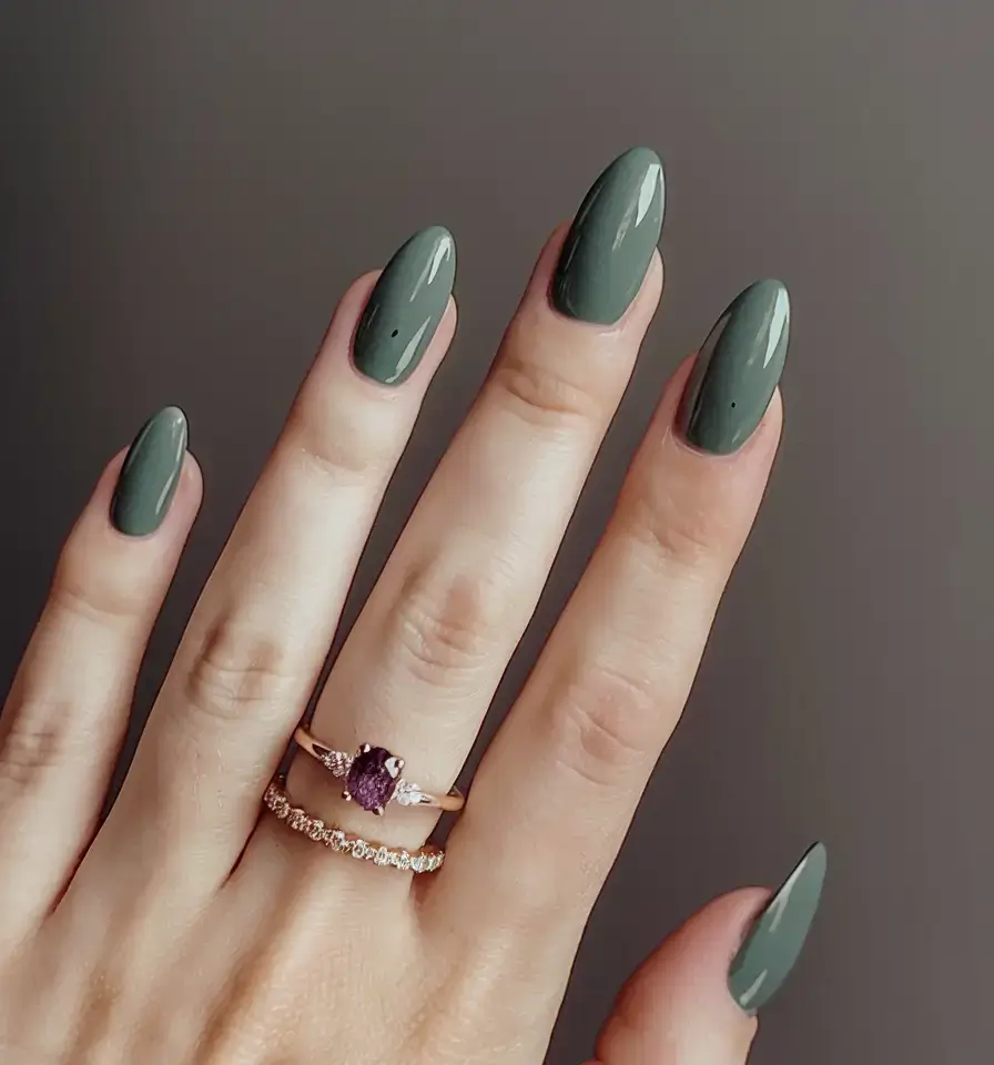 best july nail colors for 2025 Olive Grove Dreams: Earthy Elegance