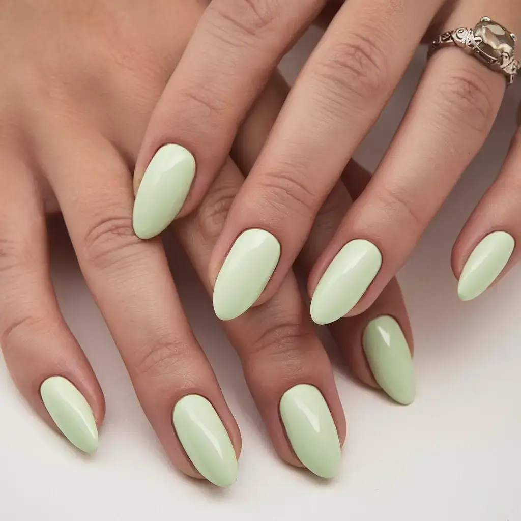 best july nail colors for 2025 Mint Sorbet II: Light and Fresh Summer Energy