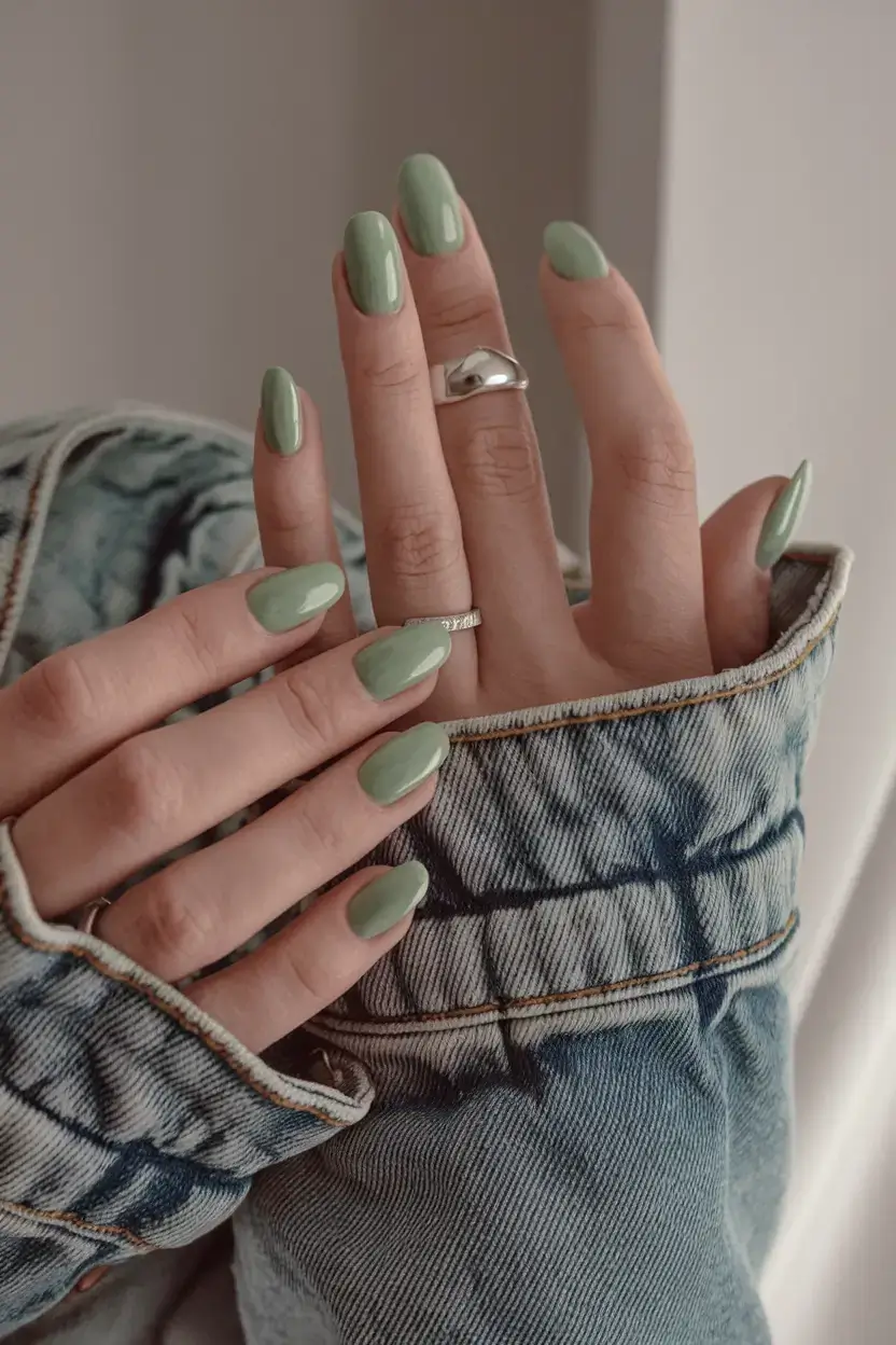 best july nail colors for 2025 Matcha Moment: The Soft Green That Feels Fresh