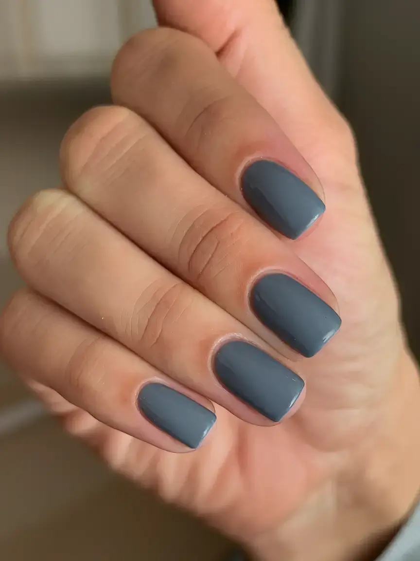 best july nail colors for 2025 Stormy Slate: Edgy, But Still Summer-Appropriate