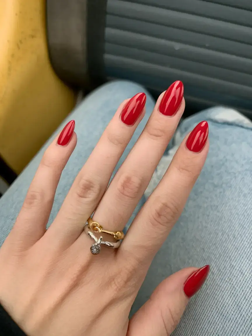 bold red nails for summer 2025 vibes Everyday Red Almond: Effortless Elegance on Repeat