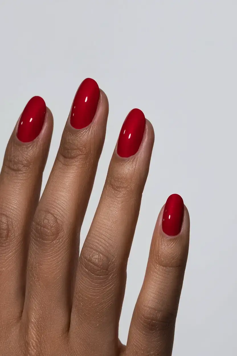 bold red nails for summer 2025 vibes Classic Crimson Ovals: Universally Stunning