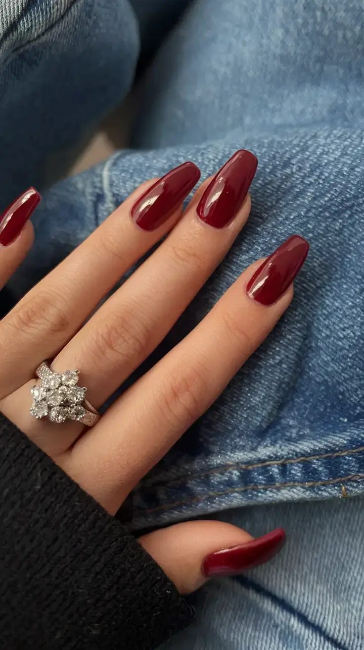 bold red nails for summer 2025 vibes Ruby Coffin Glam: Elevated Simplicity