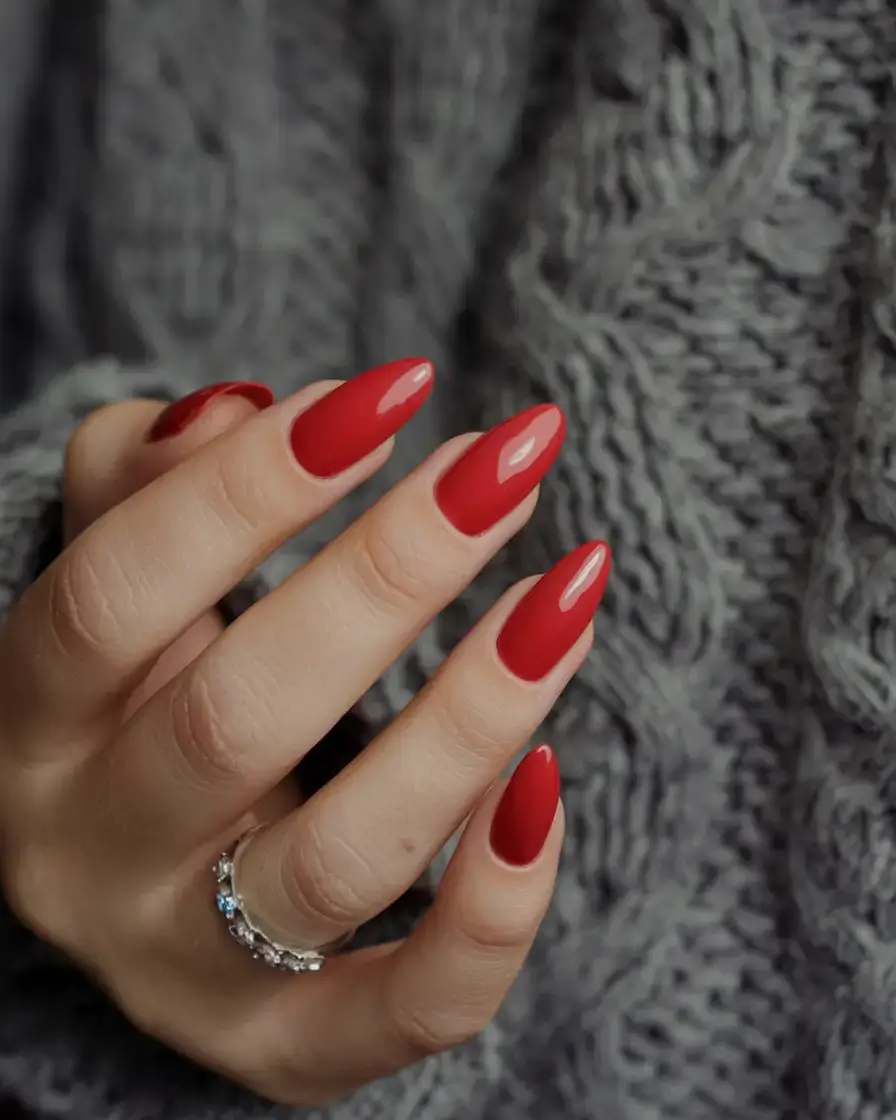 bold red nails for summer 2025 vibes Fresh Tomato Almonds: The Juicy Summer Pop