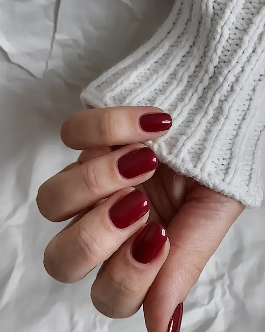 bold red nails for summer 2025 vibes Short & Sophisticated: The Minimalist Cherry