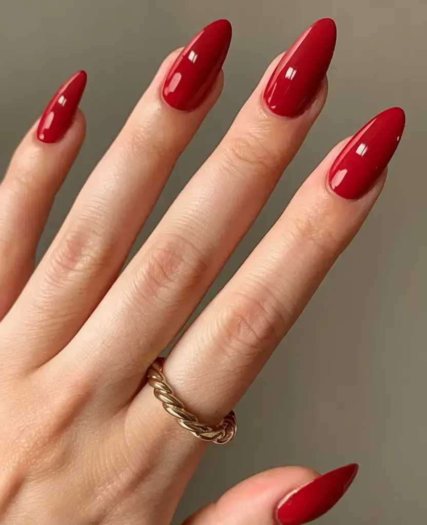 bold red nails for summer 2025 vibes Classic Scarlet Almonds: Summer’s Power Move