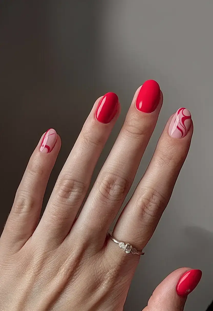 bold red nails for summer 2025 vibes Modern Abstract: The Summer Art Moment
