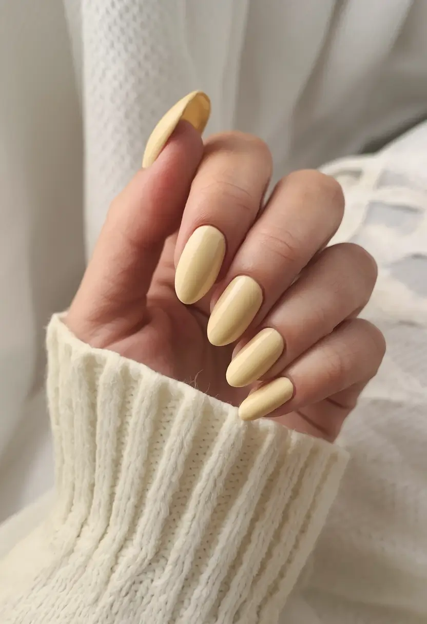 bright yellow nails made for summer 2025 - Soft Buttercream Minimalist
